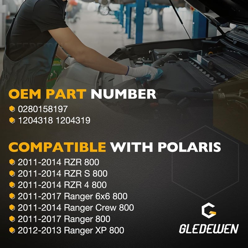 Gledewen Fuel Injector and Wiring Harness Set for Polaris Ranger RZR 800, RZR S 800, RZR 4 800, Ranger 6x6, Ranger Crew 800, Ranger XP 800, Ranger 800 Replace#0280158197, 1204318, 1204319 - Image 2